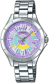 Casio, Women's Watch Fashion Collection Analog, Purple Dial Silver Stainless Band, LTP-E129D-6ADF